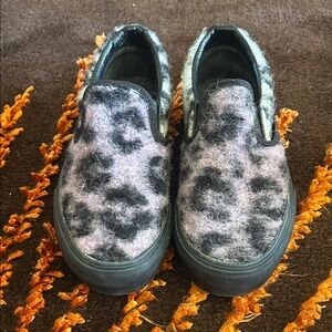 Vans Fuzzy Animal Print Slip-On Shoes